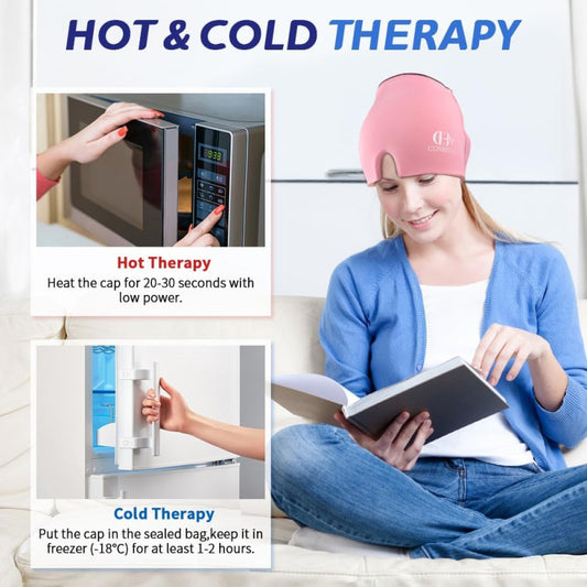 Migraine Relief Hat headache hat Gel Hot Cold Therapy Ice Cap For Relieve Pain Ice Hat Eye Mask